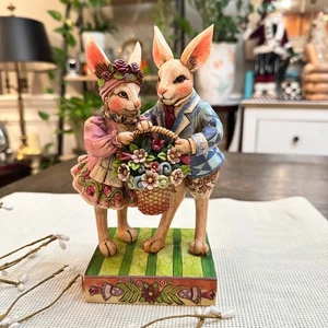 Jim Shore Heartwood Creek 2006 "Happy Together" conejito pareja decoración de Pascua - Imagen 1 de 8