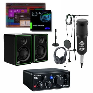 Home Studio Recording Pro Tools Artist Bundle Software Mackie AudioBox Go - Picture 1 of 3