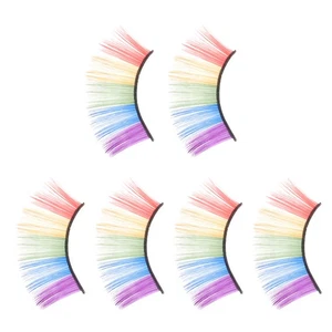  3 Paar farbige Wimpernverlängerungen Fake Eyelashes für Cosplay False - Bild 1 von 12