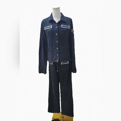 Calça Pelle Pelle VINTAGE 90 preta escura com botões MODA - Imagem 1 de 4