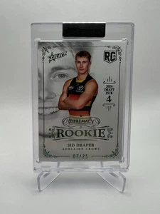 2025 AFL Select Supremacy Rookie Sid Draper Platinum Green 7/25 Crows - Picture 1 of 2