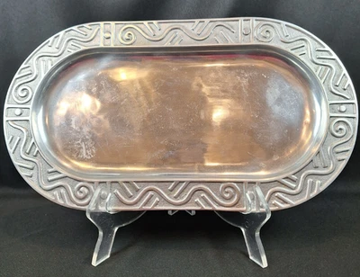 #757 Ashleigh Manor Pewter Oval Tray Platter Vintage Serving Dish - Image 1 of 4