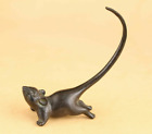 Rare figurine de souris chinoise en bronze sculpté à la main jolie figurine de souris animal de compagnie art cadeau