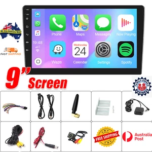 9" Car Radio 2 DIN GPS FM RDS WIFI & Rear Camera For Android Auto IOS CarPlay - Picture 1 of 16