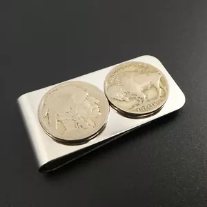 Native American Navajo Handmade Indian Head Buffalo Nickel Money Clip Gift - Picture 1 of 5