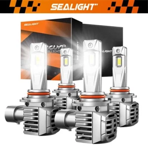 SEALIGHT 9005/HB3 High Beam 9006/HB4 Low Beam LED Headlight Bulbs Bright White - Picture 1 of 10