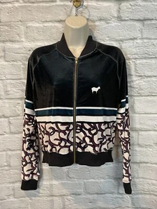 Chaqueta corta GOLDSHEEP para mujer de terciopelo negro a rayas talla pequeña - Imagen 1 de 5