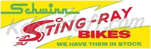 Schwinn Fahrrad STING-RAYS AUF LAGER Fensterbanner / Poster SCHWINN ZUGELASSEN - Bild 1 von 3