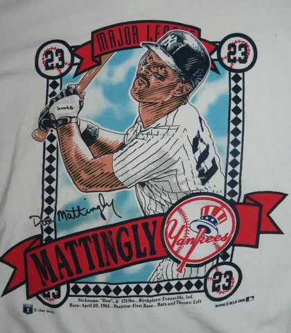 Vintage Nutmeg Label - 1989 DON MATTINGLY No. 23 NEW YORK YANKEES (MED) T-Shirt Cover
