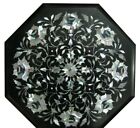 12" Marble Side Table Top semi precious stones Inlay pietradura handmade work
