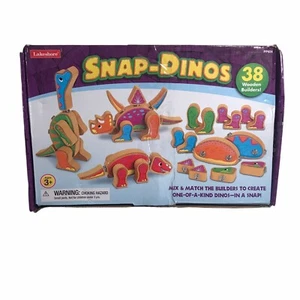 Lakeshore Snap-Dinos Wooden Dinosaur Discovery Toys STEAM Homeschool PP924 Read - Foto 1 di 3