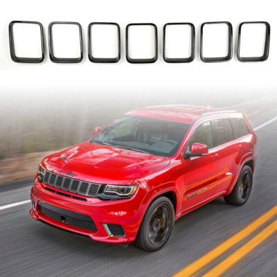 For 2017-2021 Jeep Grand Cherokee Trackhawk SRT8 Black Front Grille Insert Cover - Image 1 of 4