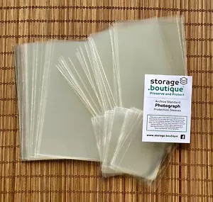 PHOTOGRAPH Protection SLEEVES, ARCHIVE STANDARD, Acid Free, Many Sizes Post FREE - Picture 1 of 265