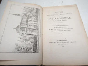 ABBE ARNAUD NOTICE HISTORIQUE & TOPOGRAPHIQUE SUR STE-MARGUERITE 1876 Marseille - Picture 1 of 6