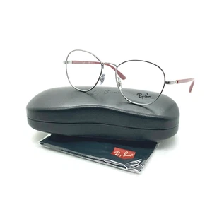 New Ray-Ban Frames Silver Burgundy Metal Oval Glasses rb6470 2502 50-17-140 - Picture 1 of 5