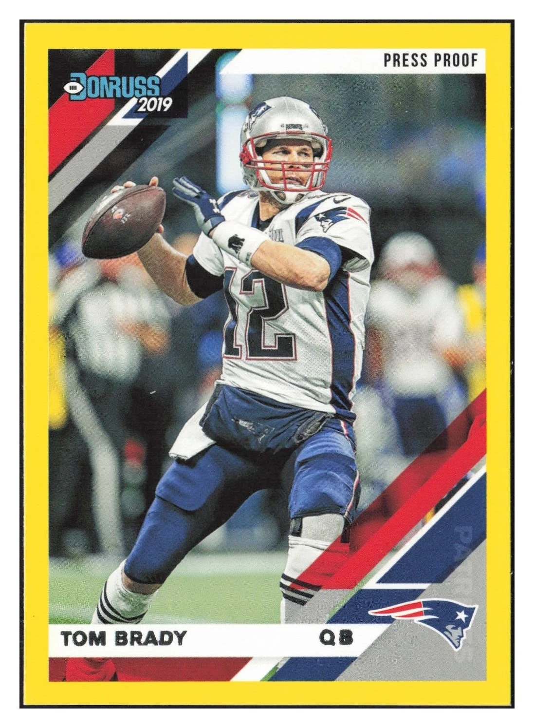 2019 Panini Donruss Yellow Press Proof Tom Brady #162 New England Patriots