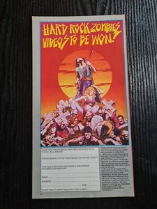 VERY RARE HARD ROCK ZOMBIES TROMA ORIGINAL 1986 MUSIC FILM ADVERT 6.2X11" POSTER - Bild 1 von 1