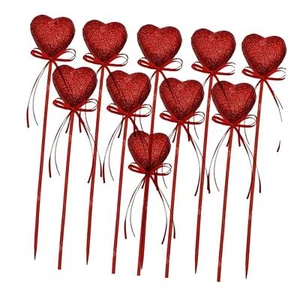 10x Heart Picks Cupcake Toppers Ornament Anniversary Party Supplies Spring - Picture 1 of 7