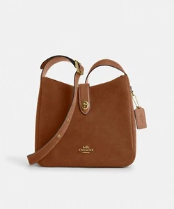 COACH Hadley Convertible Crossbody Bag Suede CW004 Siena Brown New Outlet - Picture 1 of 10