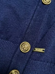 Tommy Hilfiger Women's Gold Button Dark Blue Cardigan Size M - Picture 1 of 4