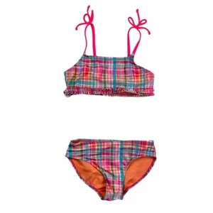 Cat & Jack Girls Plaid Two-Piece Swimsuit M (7/8) - Picture 1 of 9