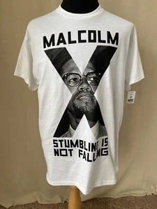 Malcolm X "Stumbling Is Not Falling" Graphic Short Sleeve Crew Neck Tee - Medium - Picture 1 of 9