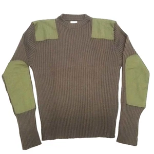 Vtg Mitts Nitts Service Wool Sweater Men 40 Olive Green Patches Marines Military - Picture 1 of 7