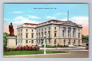 Macon GA-Georgia, United States Post Office, Antique, Vintage Souvenir Postcard - Imagen 1 de 2