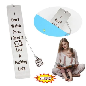 Metal Bookmark Gift Engraved 'I Don't Watch Porn.I Read it Like a Fucking Nice - Bild 1 von 11