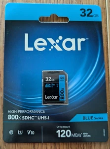 Carte mémoire SDHC Lexar Blue Series, UHS-I U1 Classe 10, 32 Go - Photo 1 sur 8