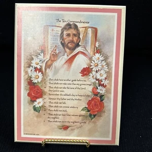 Placa de madera vintage "Los Diez Mandamientos" de Alan Grant. Stapco 1993 - Imagen 1 de 7