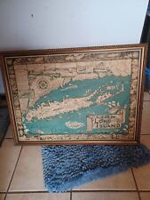 1961 - A Map of Long Island - Antique Pictorial Map copy 1933 Map original rare 