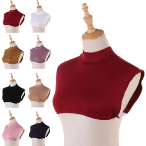 Muslim Women False Collar Hijab Islamic Neck Cover Scarf Islamic Solid Color New - Picture 1 of 43