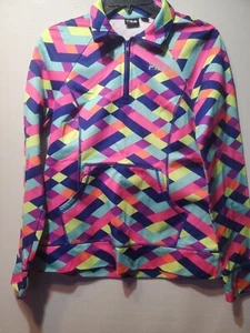 Long Sleeve 1/4 Zip Active Stretch Tops FILA, Multi Color Small - Picture 1 of 8