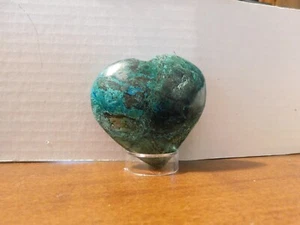 HERMOSO CORAZÓN DE PIEDRA PULIDA CRISOCOLA 5,8 OZ--PERÚ - Imagen 1 de 9