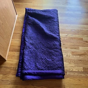 The Company Store Queen Quilted Quite Sz Queen Purple Bedspread Vintage - Picture 1 of 17