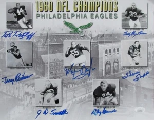 Philadelphia Eagles Multi-Autographed 1960 NFL Champions 11x14 Photo JSA 177498 - Picture 1 of 2