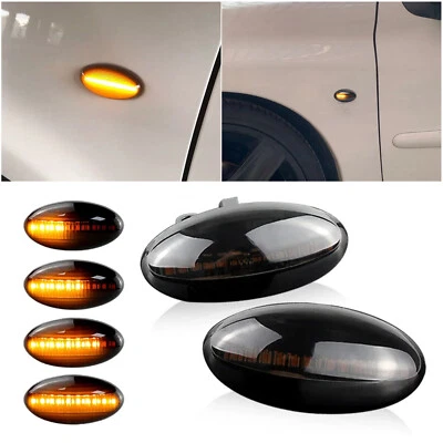 2XFor Peugeot 107 206 Citroen Berlingo C1 C2 C3 LED Dynamic Side Indicator Light - Image 1 of 4