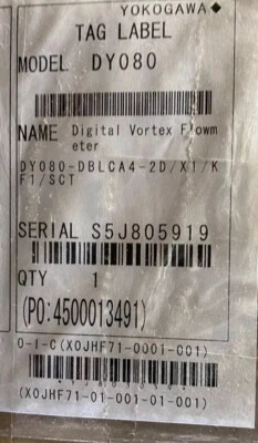 DY080-DBLCA4-2D/X1/KF1/SCT - YOKOGAWA - FLOWMETER VORTEX 10.5-42VDC 4-20MADC NEW - Image 1 of 4