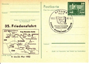 DDR, Ganzsache P 79 A 13-82, 35. Friedensfahrt, Sst. - Bild 1 von 1