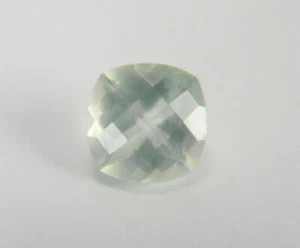 2.225 Carats Natural Green Prehnite Faceted Gemstone Checkerboard Cushion PRE03 - Picture 1 of 2