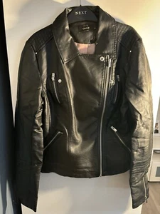 Ladies ONLY Leather Biker Style Jacket UK 8 - Picture 1 of 8