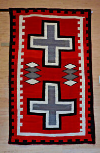 Large Wool Kilim Navajo Southwestern Bohemian Red Rug Handmade Tribal Mexican