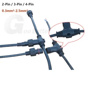 2/3/4 Pin Electrical Wire 3 Way Connector Male Female Extension Plug Power Cable - Picture 1 of 34