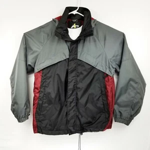 Athletech Windbreaker Black Gray Hoodie Lightweight Great Condition Mens Size M - Picture 1 of 8