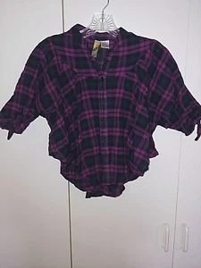 MIMI CHICA GIRL'S STRETCH COTTON CRINKLE CIRCLE-STYLE BUTTON TOP-10-CUTE-NWOT - Picture 1 of 4