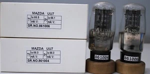 UU7 Mazda Made in England RECTIFIER AUDIO TUBE AVO 160 TESTED Qty 1 Match Pair - Picture 1 of 7