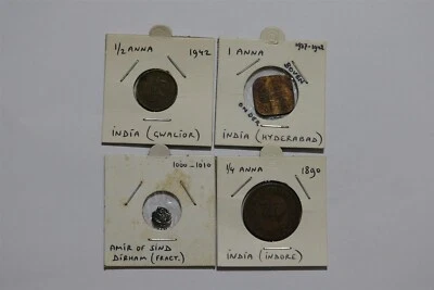 🧭 🇮🇳 INDIA INDORE + DIRHAM PLATEADO + HYDERABAD & GWALIOR B49 #2225 Foto 1 de 4