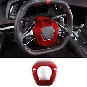 Kit de accesorios de cubierta central de volante de carbono seco rojo para Corvette C8 2020+ - Imagen 1 de 12