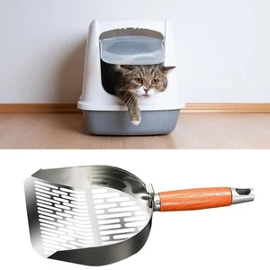 Wood Long Handle Cat Litter Shovel Cat Litter Scooper Household - Picture 1 of 12